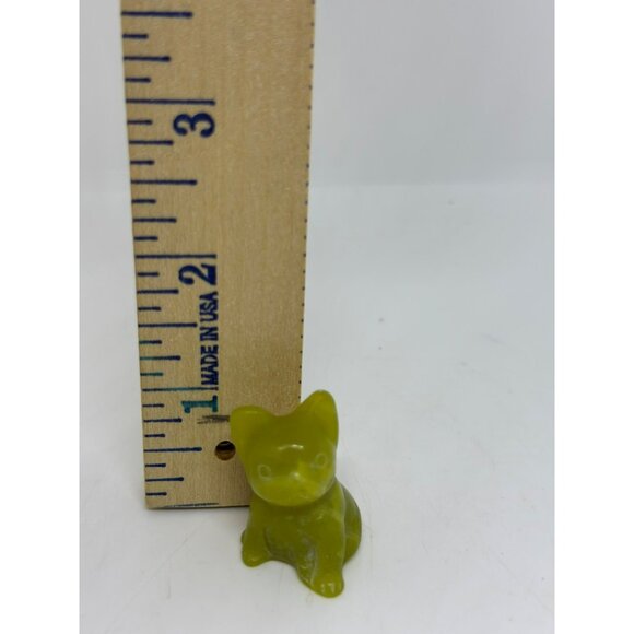 VTG Green Pug Dog Figurine – Hand-Carved Stone Puppy Statue – 1" Pet Lover Gift - Picture 5 of 5